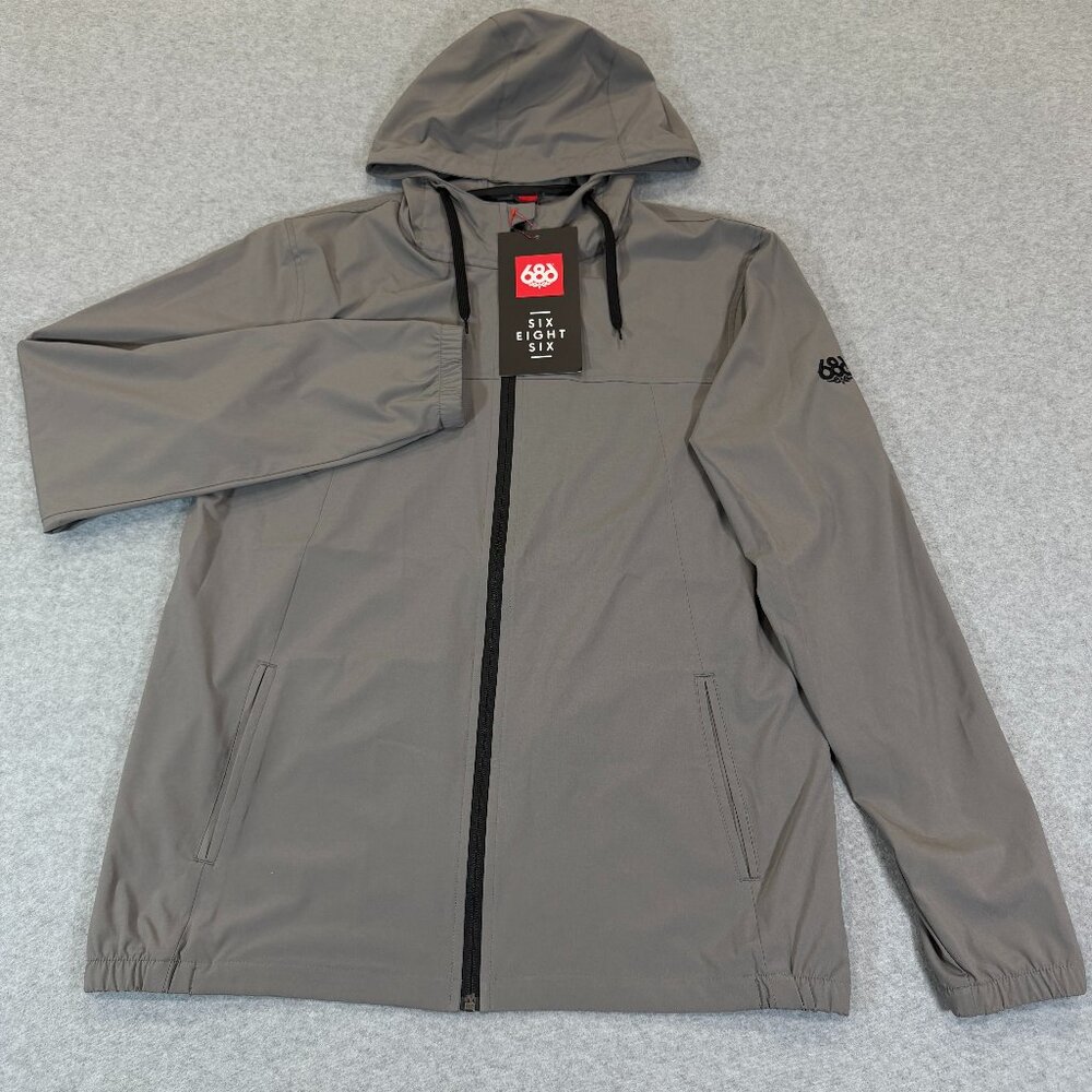 686 Unix Jacket Men’s M Grey Waterproof Breathable Snowboard Ski Shell KCR915